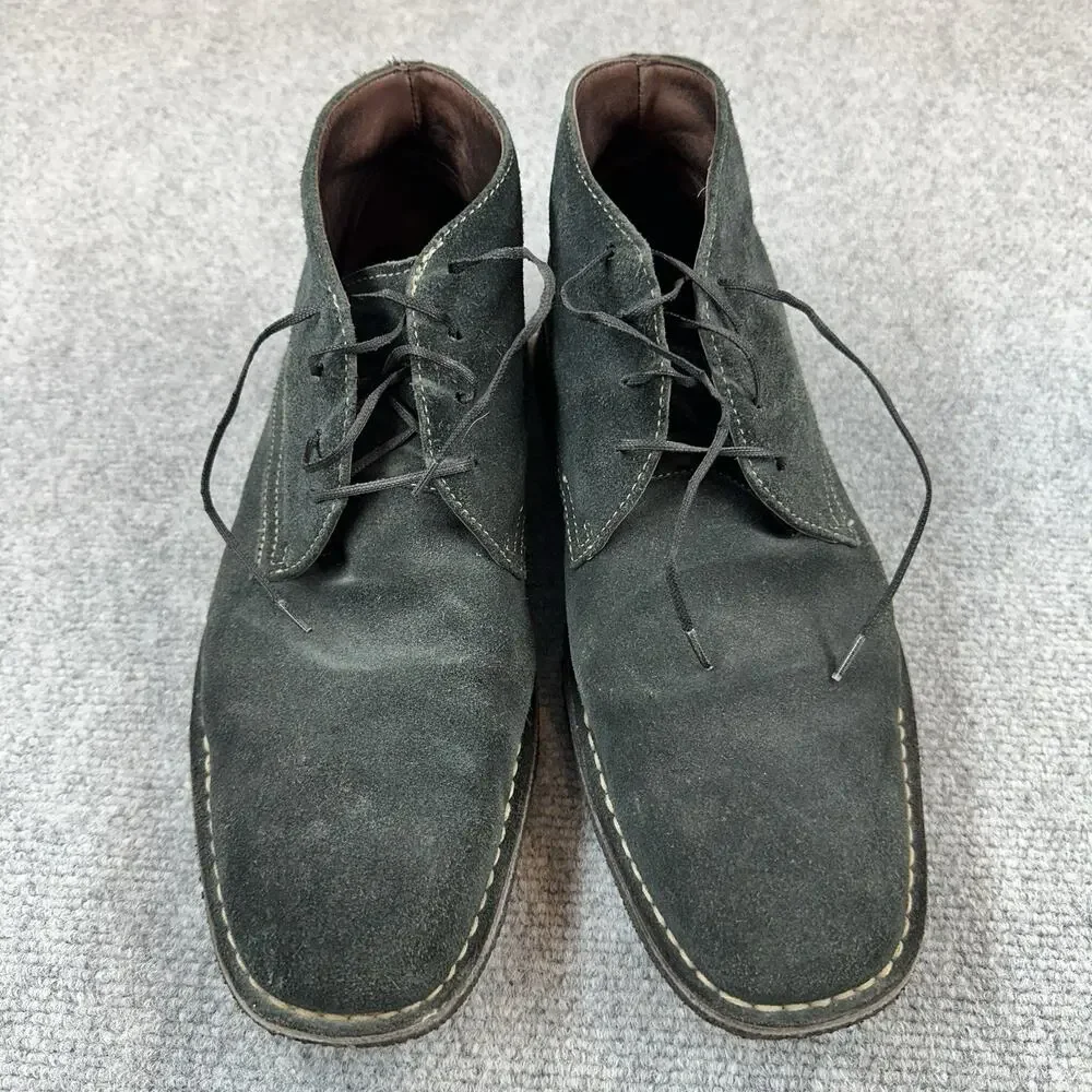 Johnson & Murphy Lambskin Runnell Blue Grey Crepe Sole Chukka Boots Size 13
